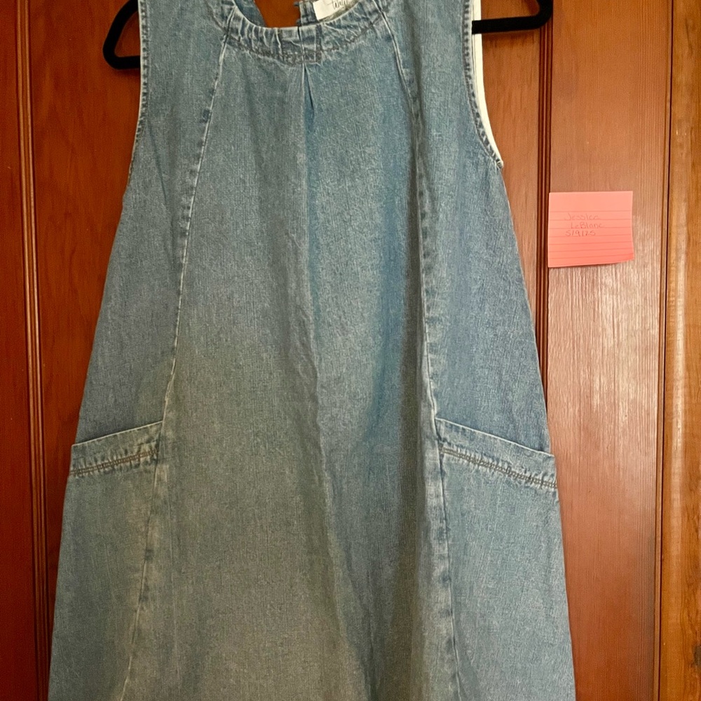 Denim Sleeveless Dress with Pockets